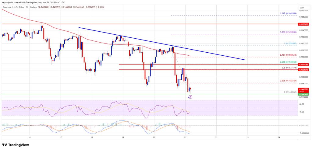 狗狗币(DOGE)继续下滑,交易者情绪低迷
